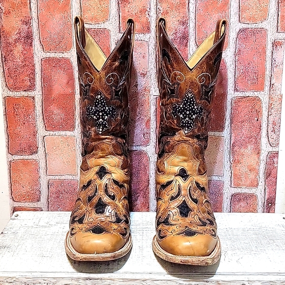 Brown Corral Western Square Toe Boot - Picture 1 of 5